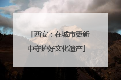 西安：在城市更新中守护好文化遗产